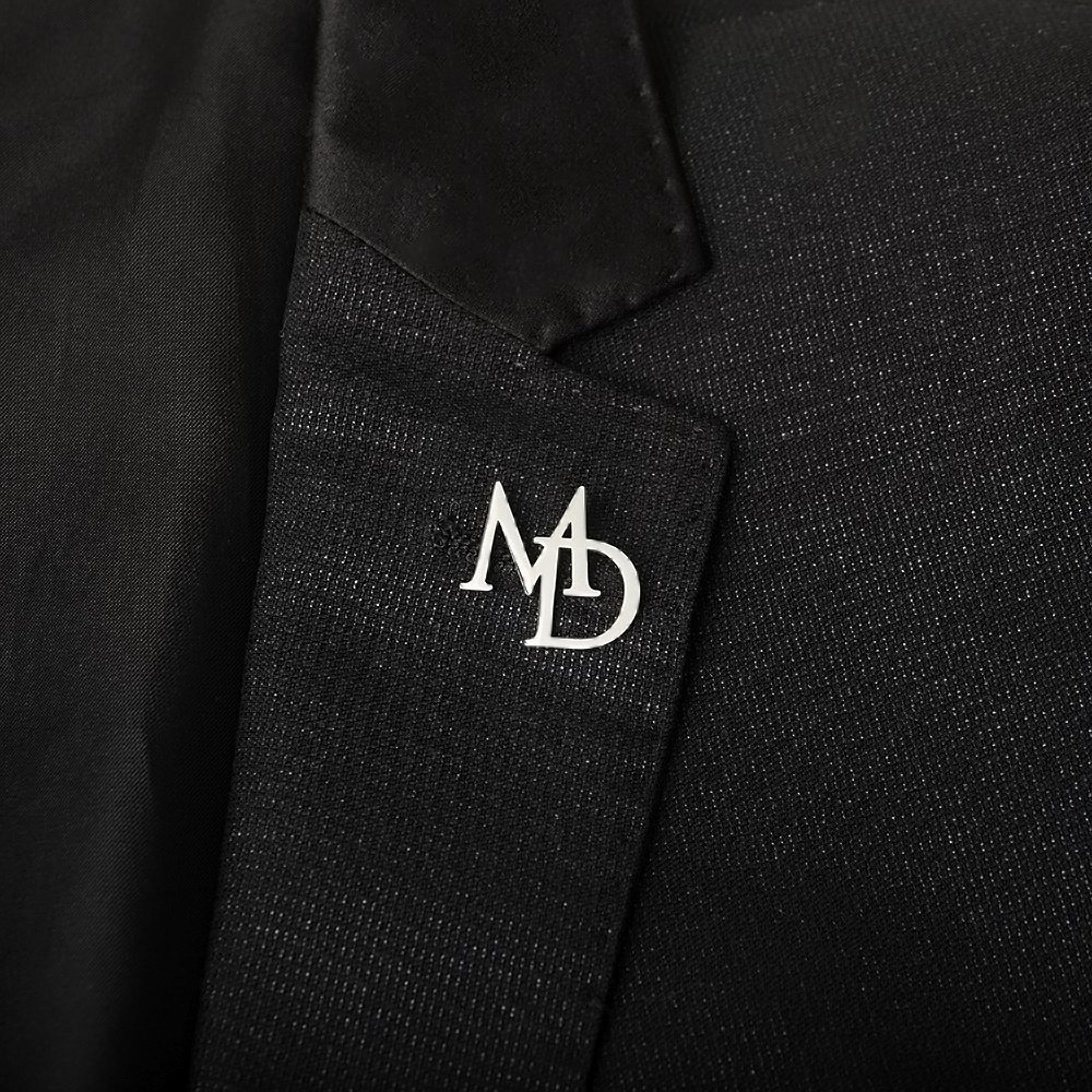Custom Initials Brooch For Groom Men's Stainless Steel Initials Letters Lapel Pin Personalized Wedding Best Man Jewelry - 图片 4