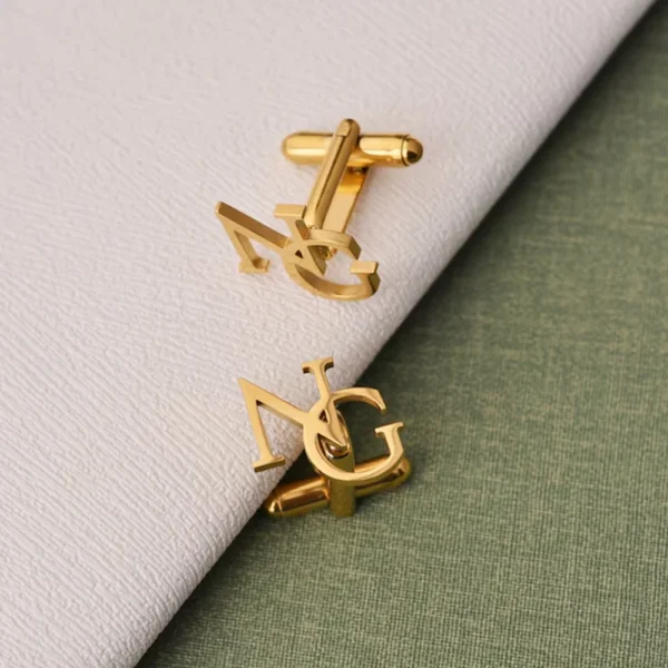 Custom Cufflinks for Groom Stainless Steel Men's Initials Cufflinks Personalized Wedding Best Man Jewelry Gift - 图片 9