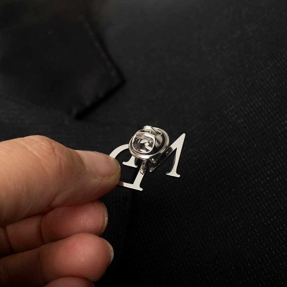 Custom Initials Brooch For Groom Men's Stainless Steel Initials Letters Lapel Pin Personalized Wedding Best Man Jewelry - 图片 9