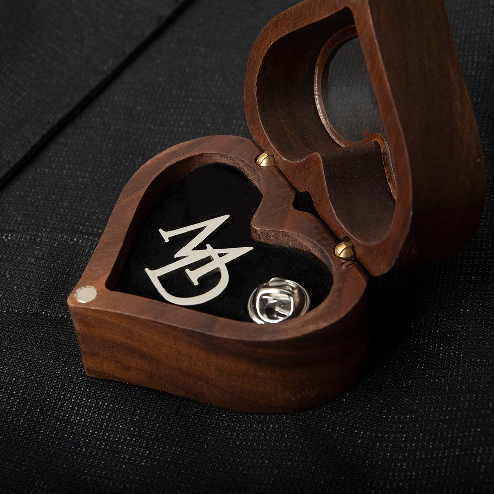 Custom Initials Brooch For Groom Men's Stainless Steel Initials Letters Lapel Pin Personalized Wedding Best Man Jewelry