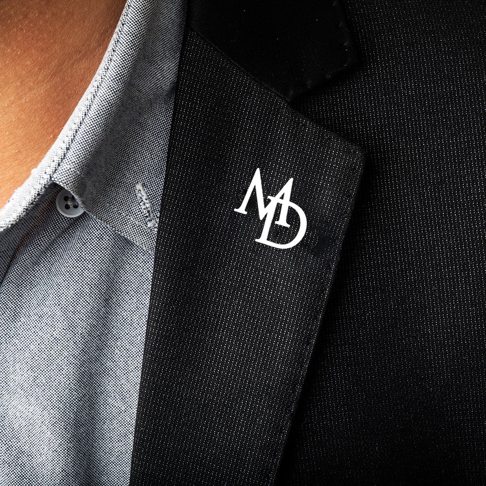 Custom Initials Brooch For Groom Men's Stainless Steel Initials Letters Lapel Pin Personalized Wedding Best Man Jewelry - 图片 2