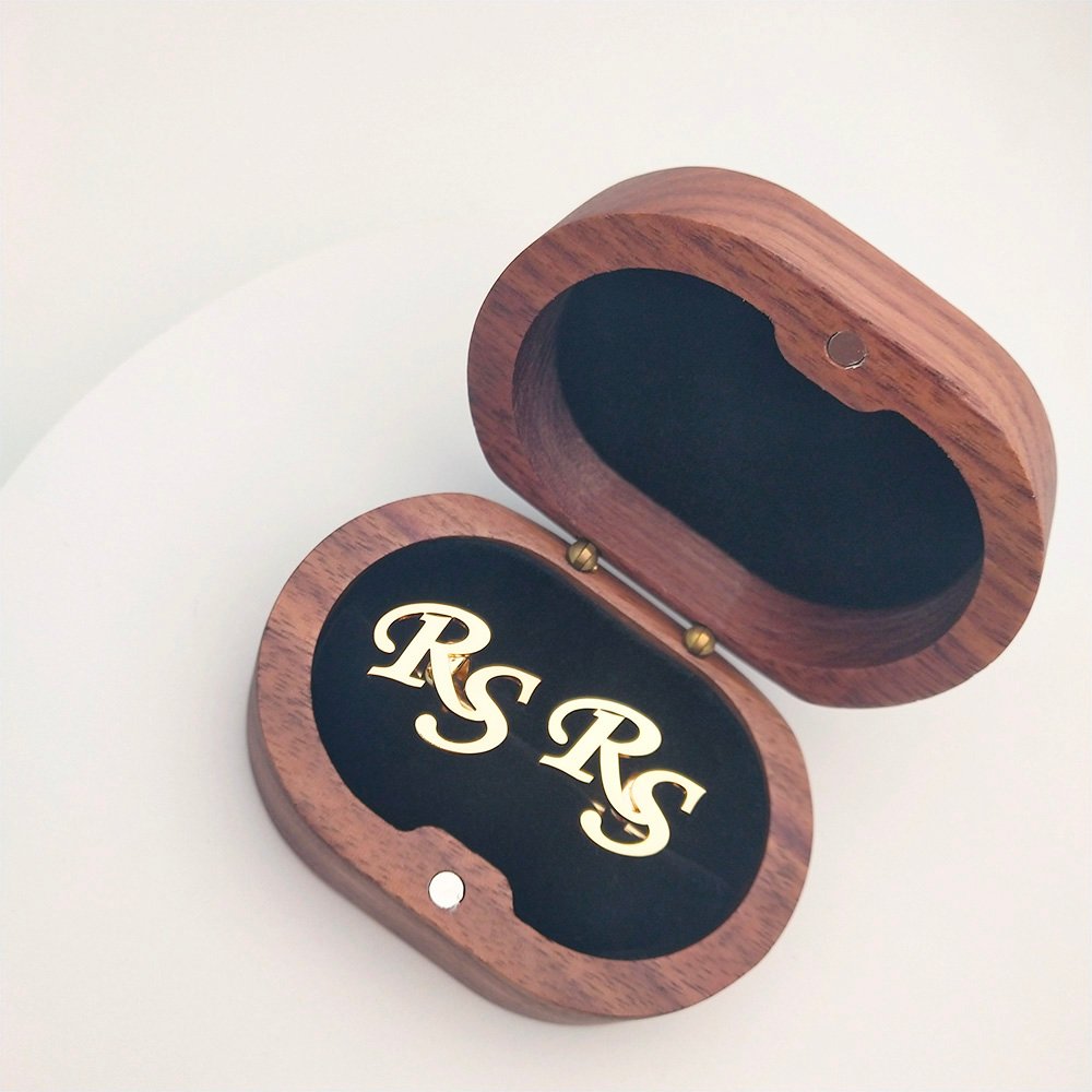 Custom Cufflinks for Groom Stainless Steel Men's Initials Cufflinks Personalized Wedding Best Man Jewelry Gift - 图片 6